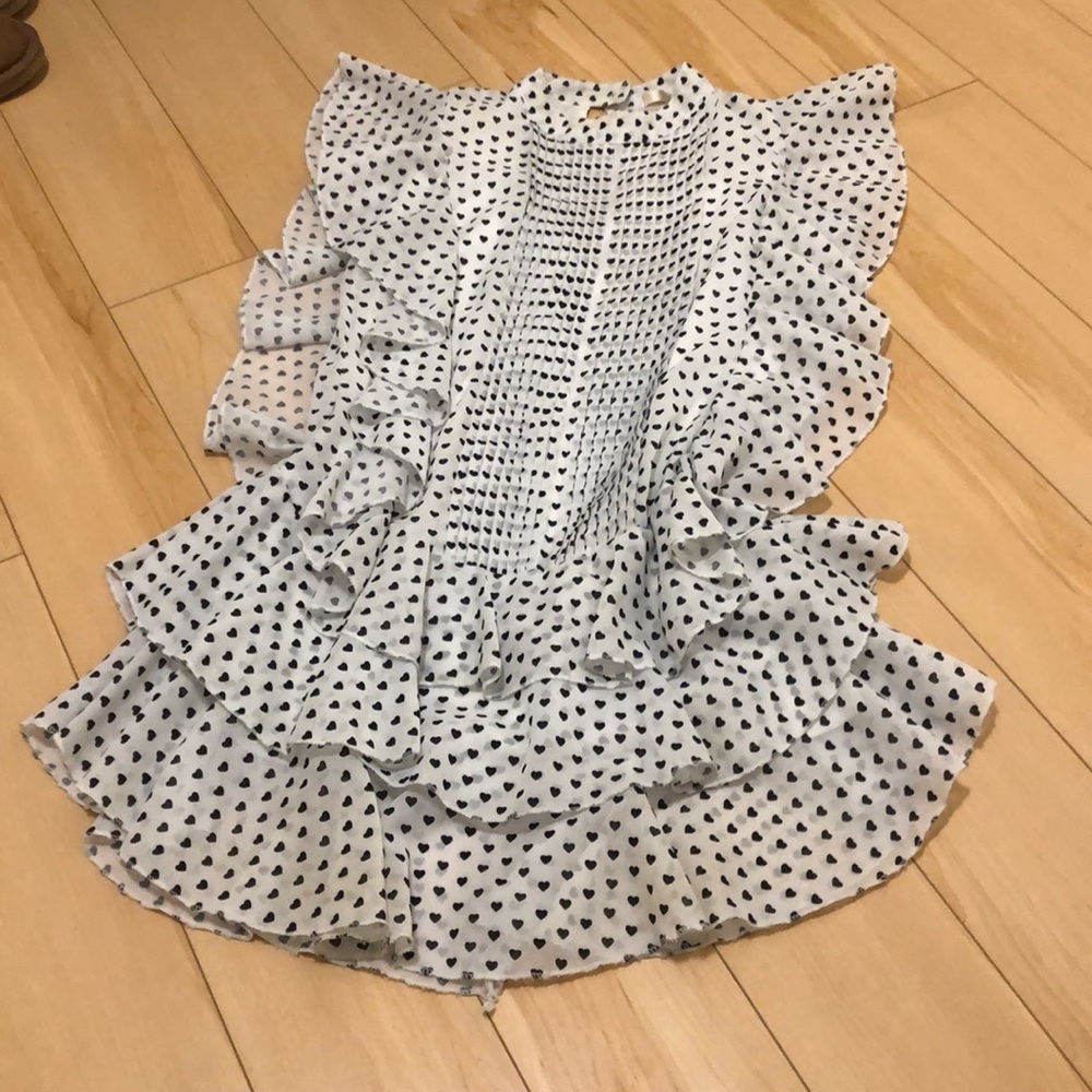 Frill heart print dress